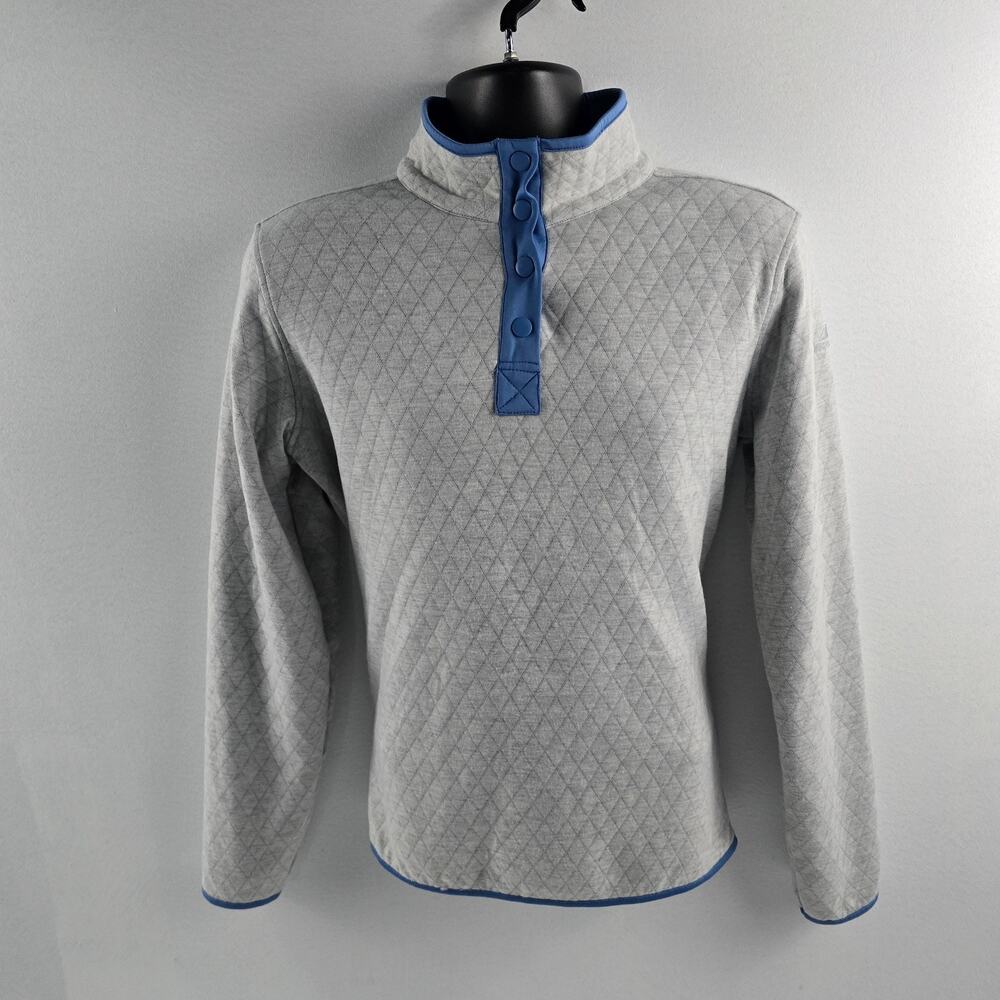 Straight Down 1/4 zip sweater‎ gray blue womens Shodow Ridge golf 5644